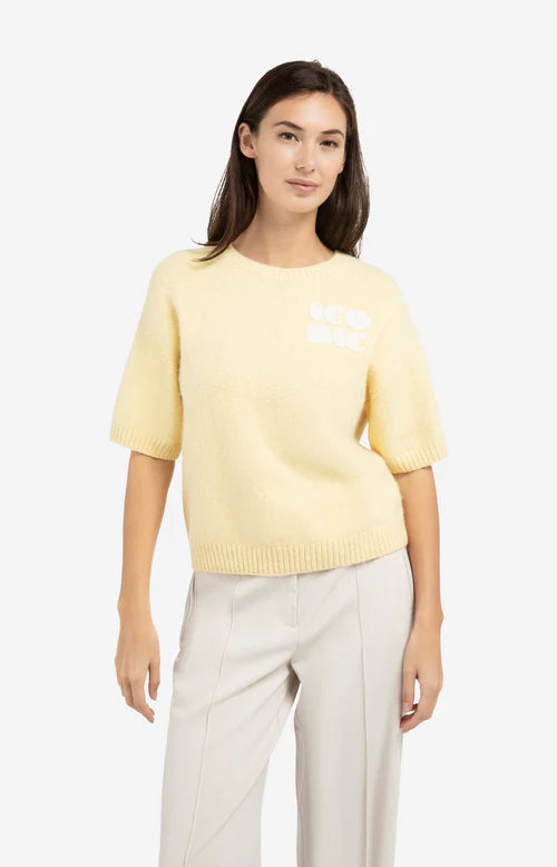yaya short sleeve knit jumper in yellow – Lisa Baker Boutiques