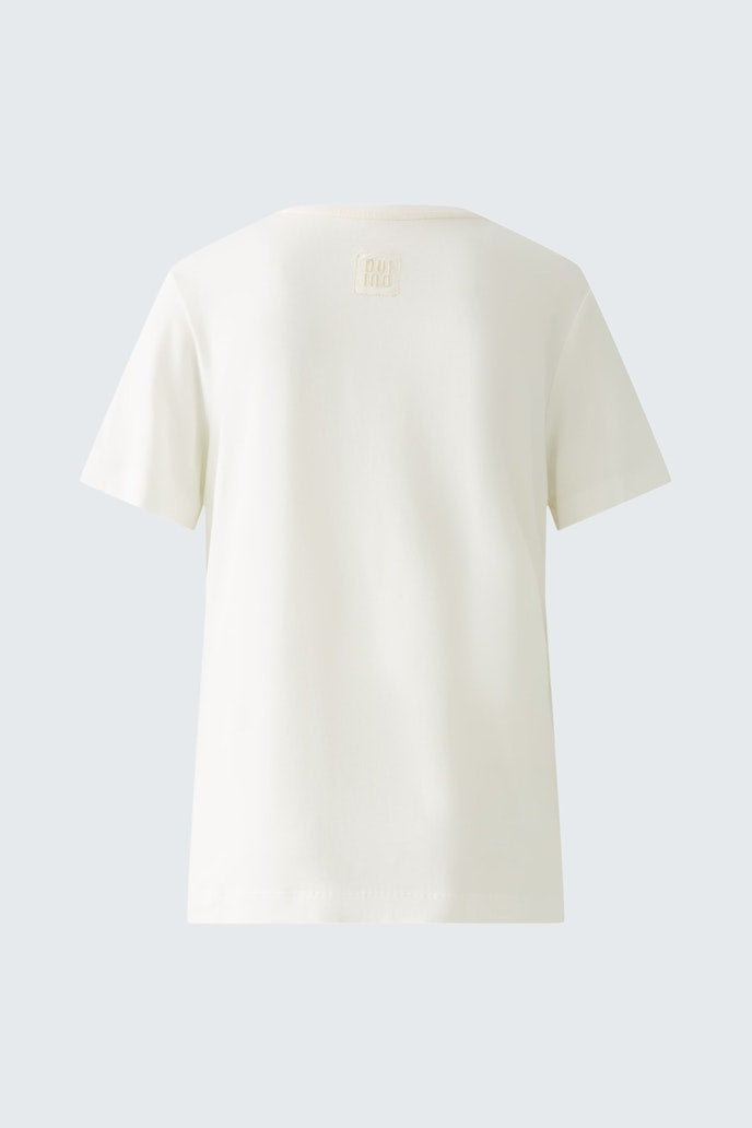 oui placement print tshirt in cream (back)