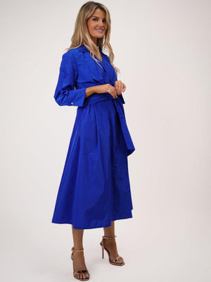 kate & pippa penelope taffeta dress in blue