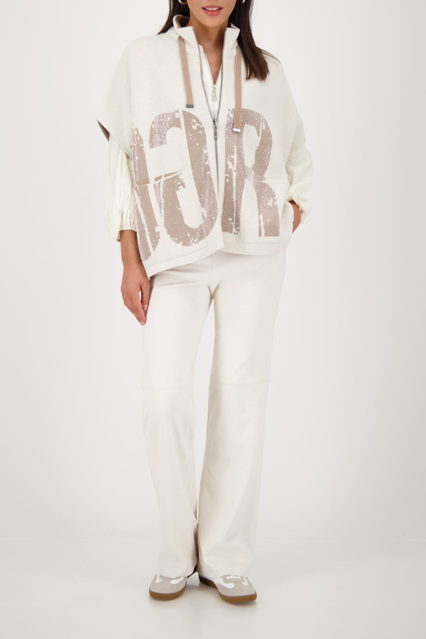 Monari Reversible Cardigan in tan