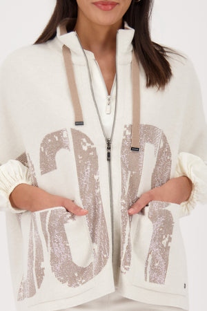 Monari Reversible Cardigan in tan