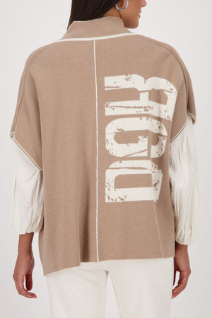 Monari Reversible Cardigan in tan