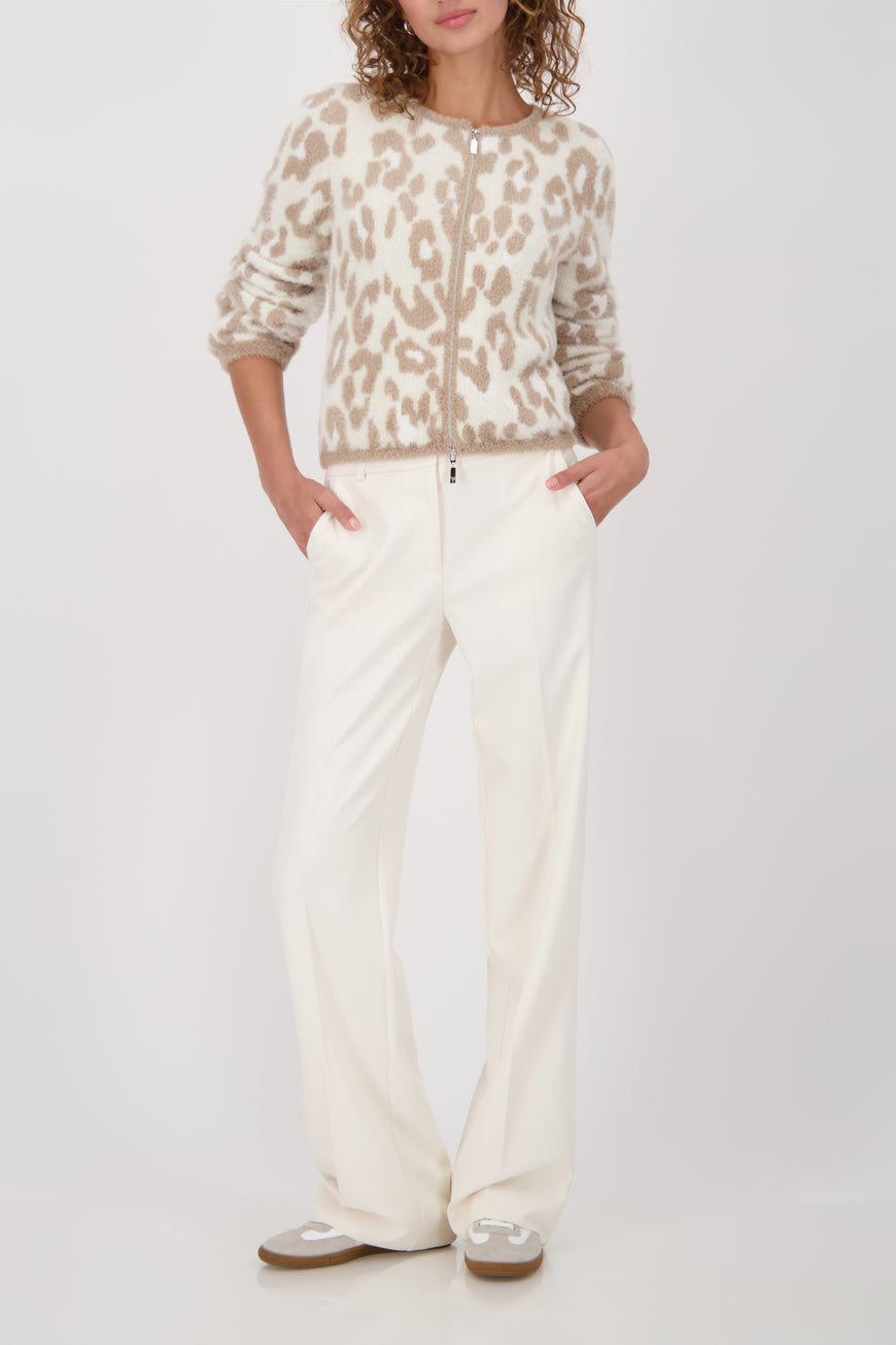Monari Leopard print cardigan in tan