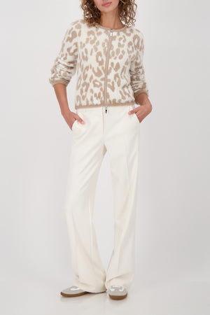 Monari Leopard print cardigan in tan