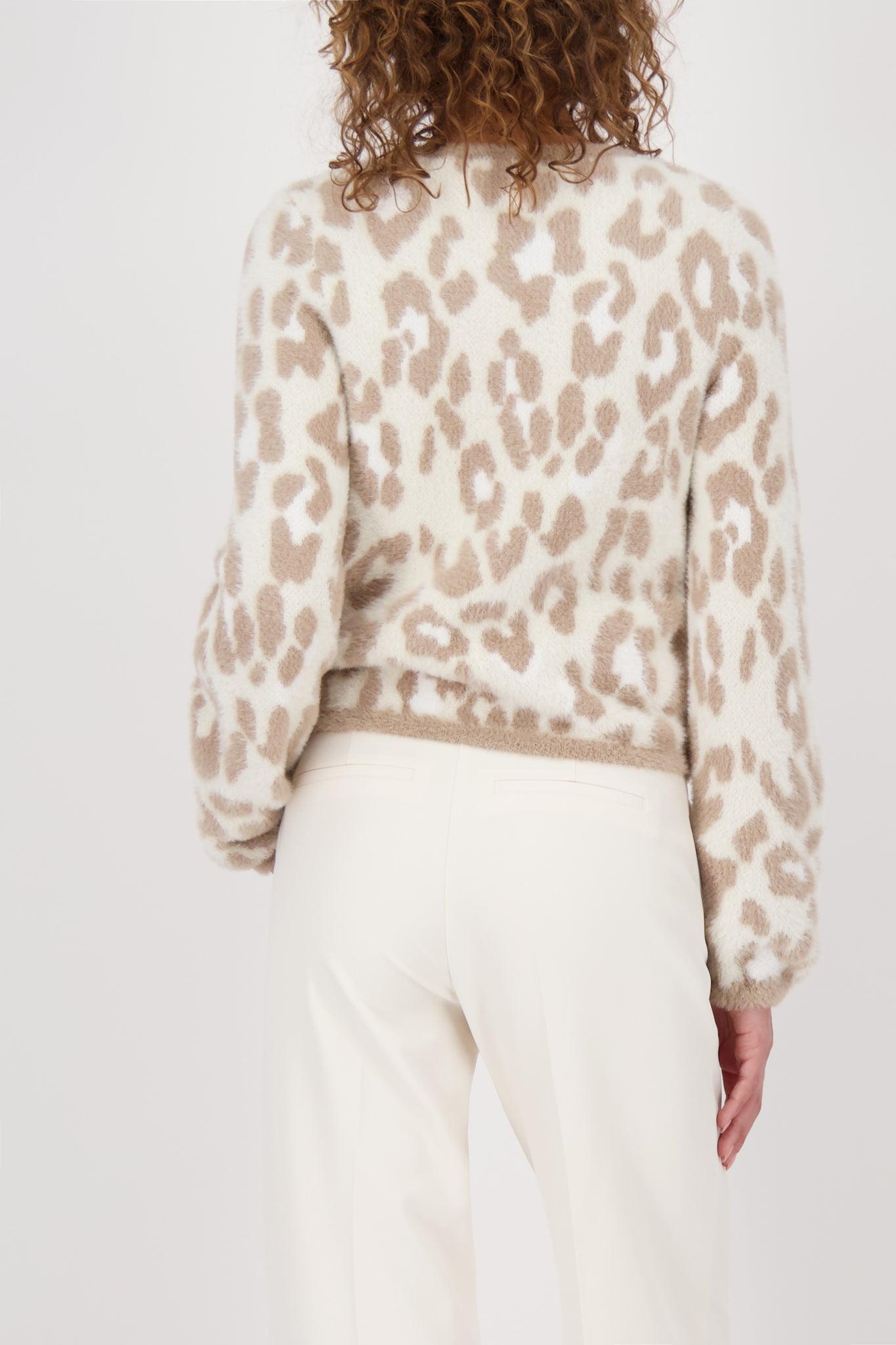 Monari Leopard print cardigan in tan