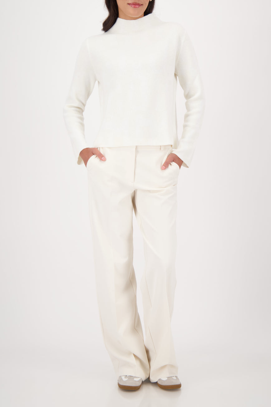 Monari jumper with stand up collar in cream