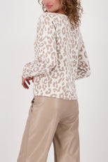 Monari Sweatshirt with Leopard print in tan