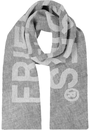 frieda & freddies logo scarf in grey