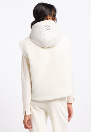 frieda & freddies fake down vest in cream