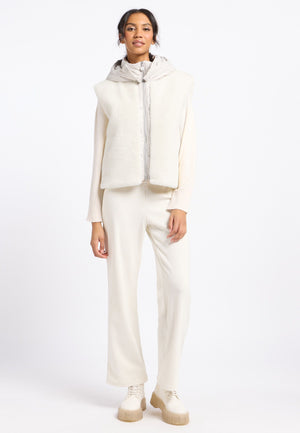 frieda & freddies fake down vest in cream