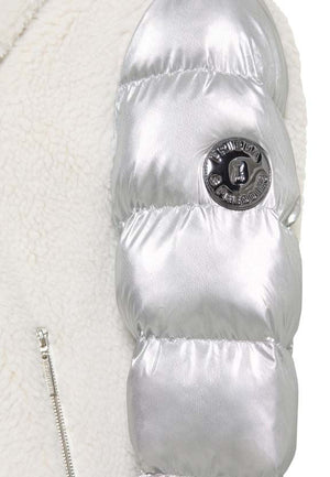 frieda & freddies fake fur jacket in silver