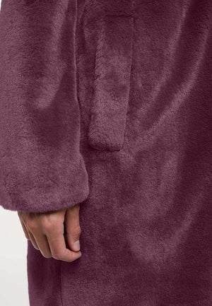 frieda & freddies faux fur coat in plum