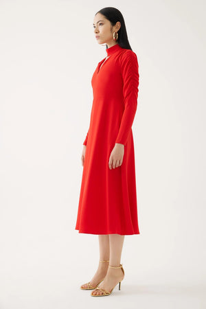 Ruched sleeve dress