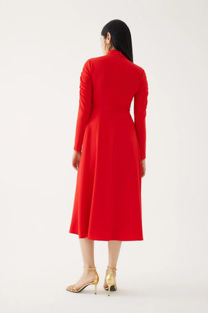 Ruched sleeve dress