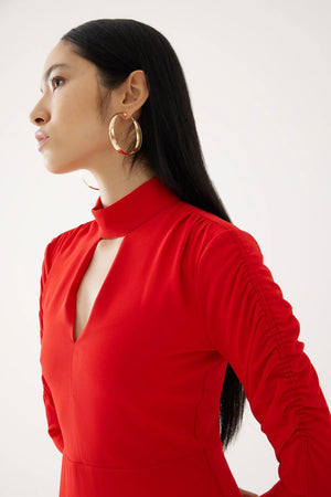 Ruched sleeve dress
