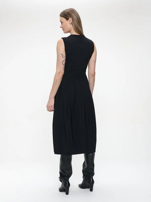 jane lushka heide technical jersey dress in black
