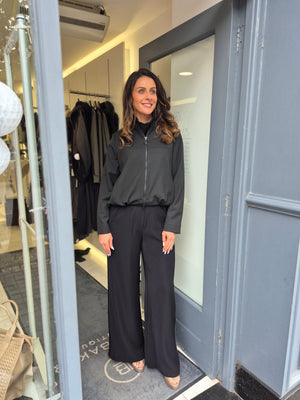 ania schierholt wide leg trousers in black