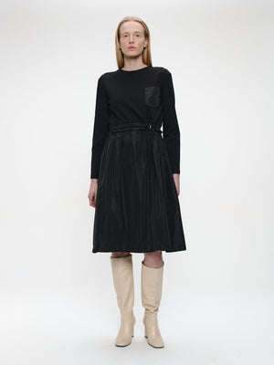 Jane Lushka Ester mix cotton taffeta dress in black