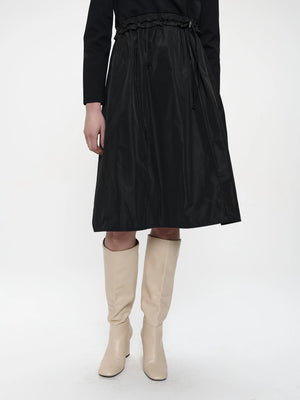 Jane Lushka Ester mix cotton taffeta dress in black
