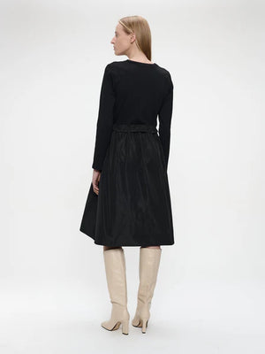 Jane Lushka Ester mix cotton taffeta dress in black