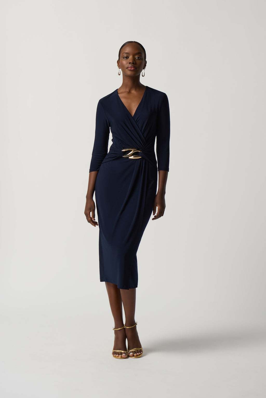 Buckle Wrap Style Dress (navy)