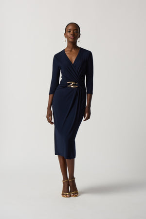 Buckle Wrap Style Dress (navy)