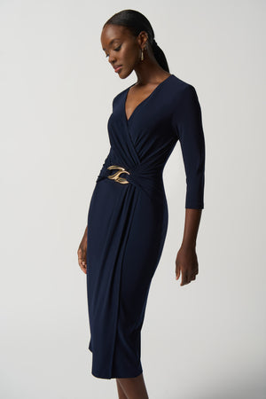 Buckle Wrap Style Dress (navy)