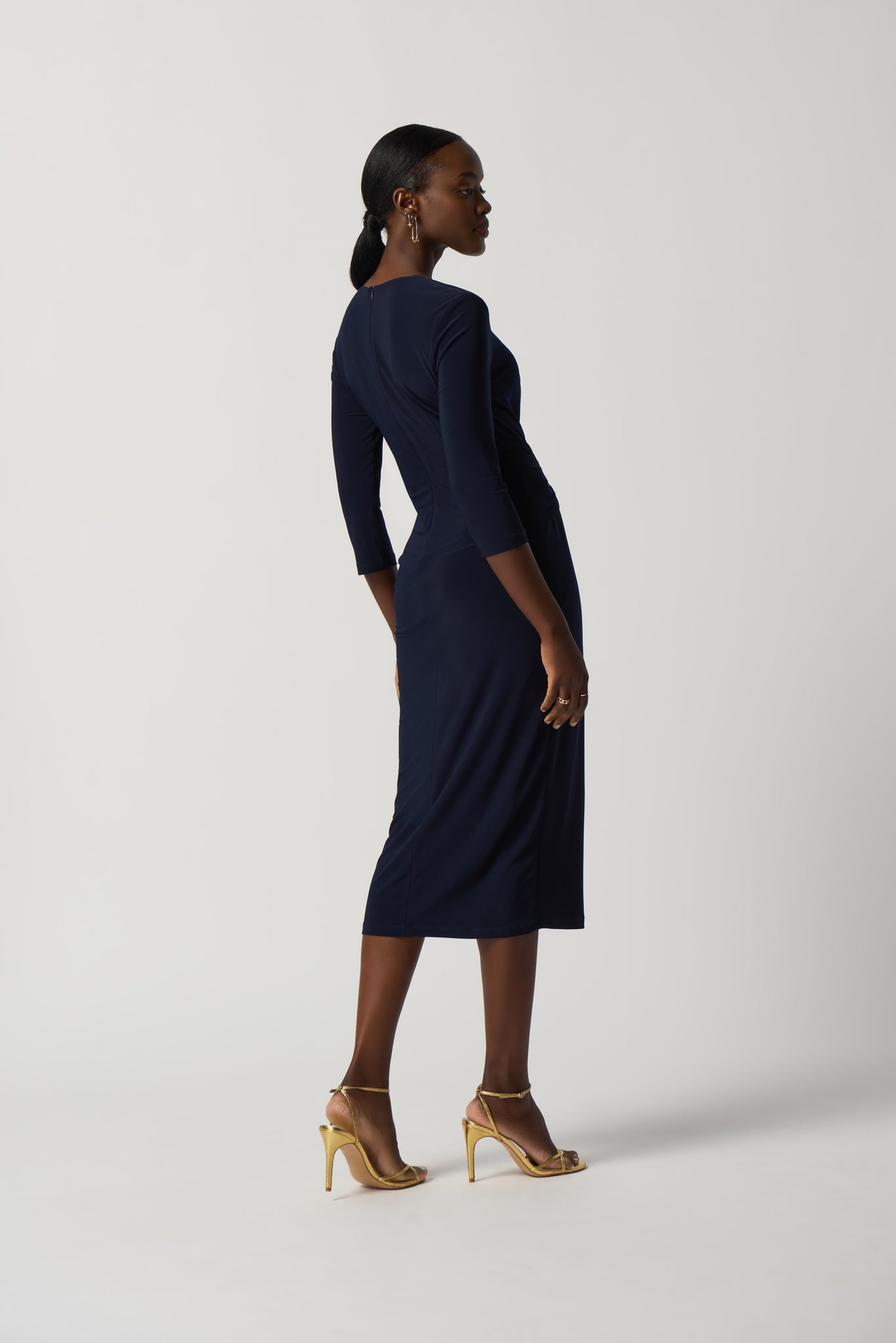 Buckle Wrap Style Dress (navy)