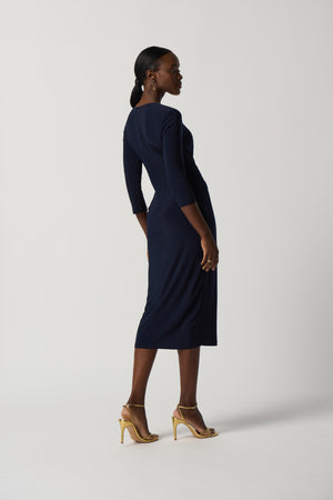 Buckle Wrap Style Dress (navy)
