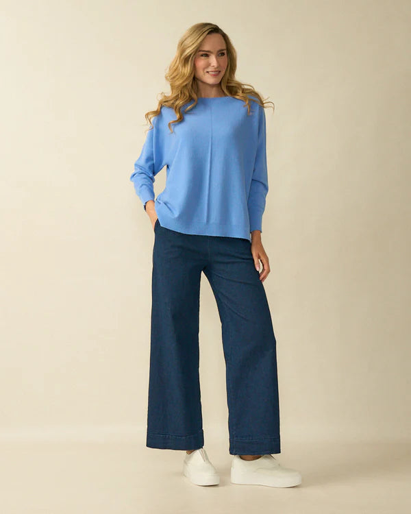 deck centre seam knit in blue