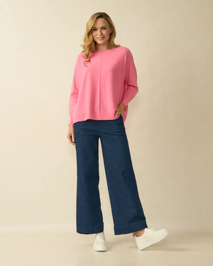 deck centre seam knit in pink