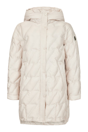 frandsen puffa coat in cream