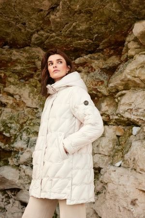 frandsen puffa coat in cream