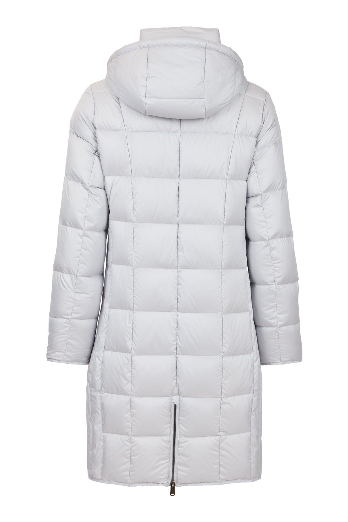 normann puffa coat in silver