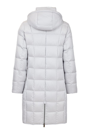 normann puffa coat in silver