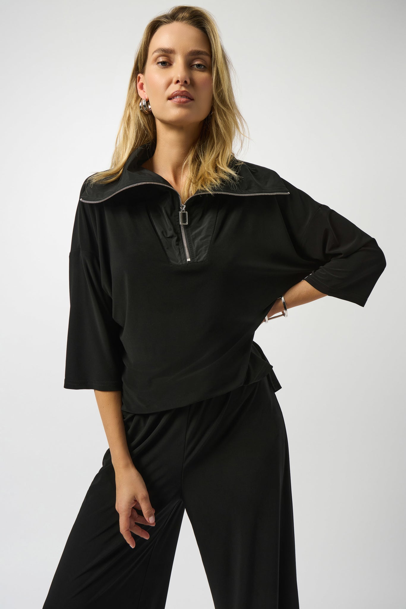 joseph ribkoff culotte jumpsuit in black