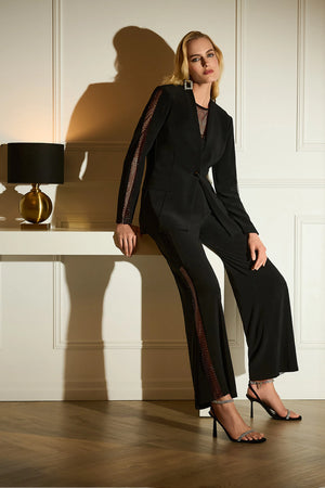 joseph ribkoff sparkle fishnet trousers in black