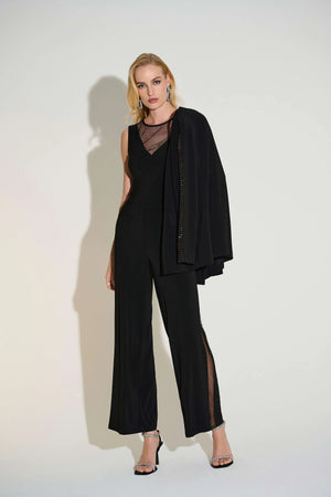 joseph ribkoff sparkle fishnet trousers in black