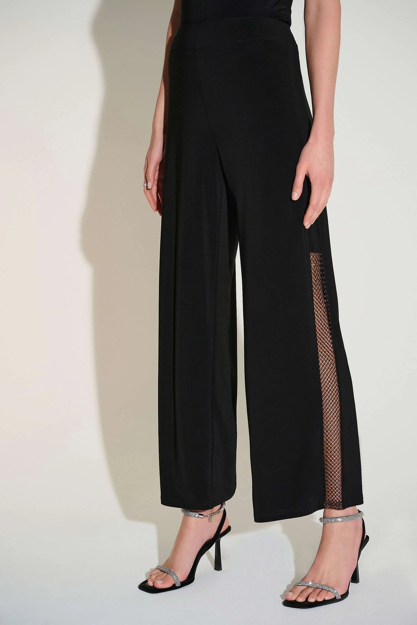 joseph ribkoff sparkle fishnet trousers in black