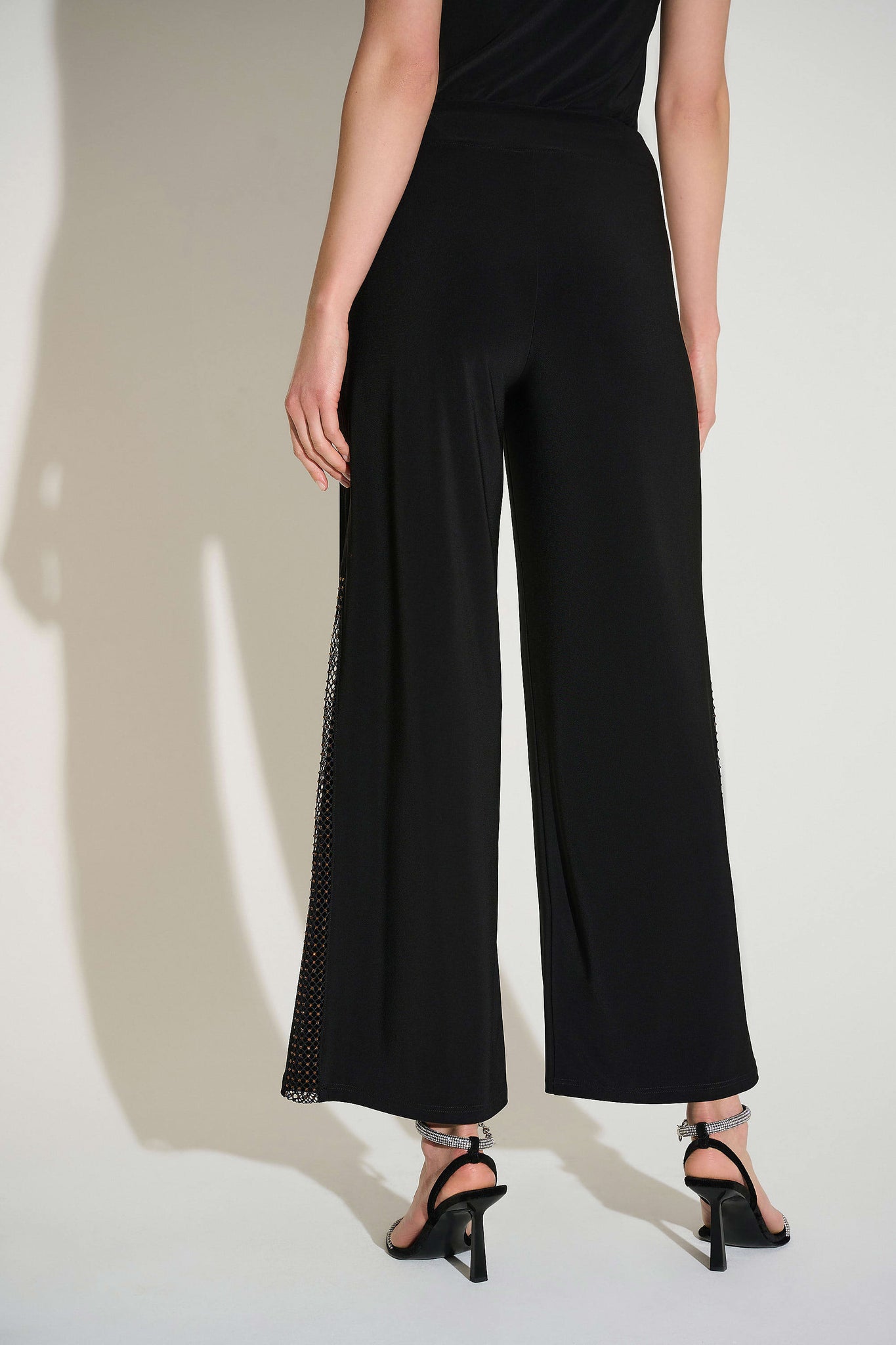 joseph ribkoff sparkle fishnet trousers in black