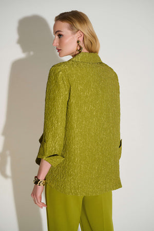 joseph ribkoff textured jacquard jacket in olive green