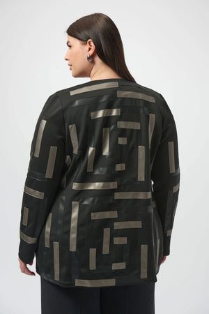 joseph ribkoff metallic patch style jacket in black