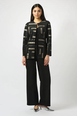 joseph ribkoff metallic patch style jacket in black
