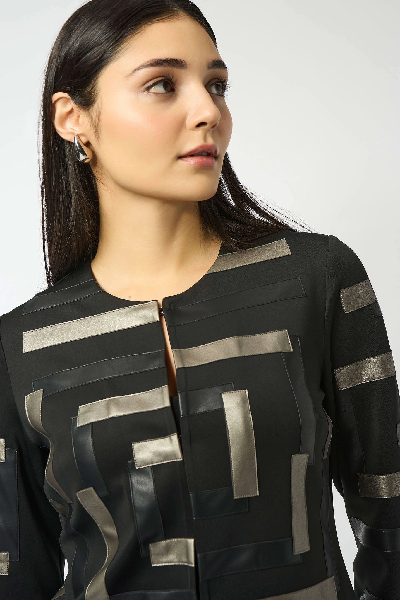 joseph ribkoff metallic patch style jacket in black