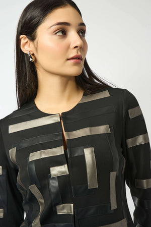 joseph ribkoff metallic patch style jacket in black