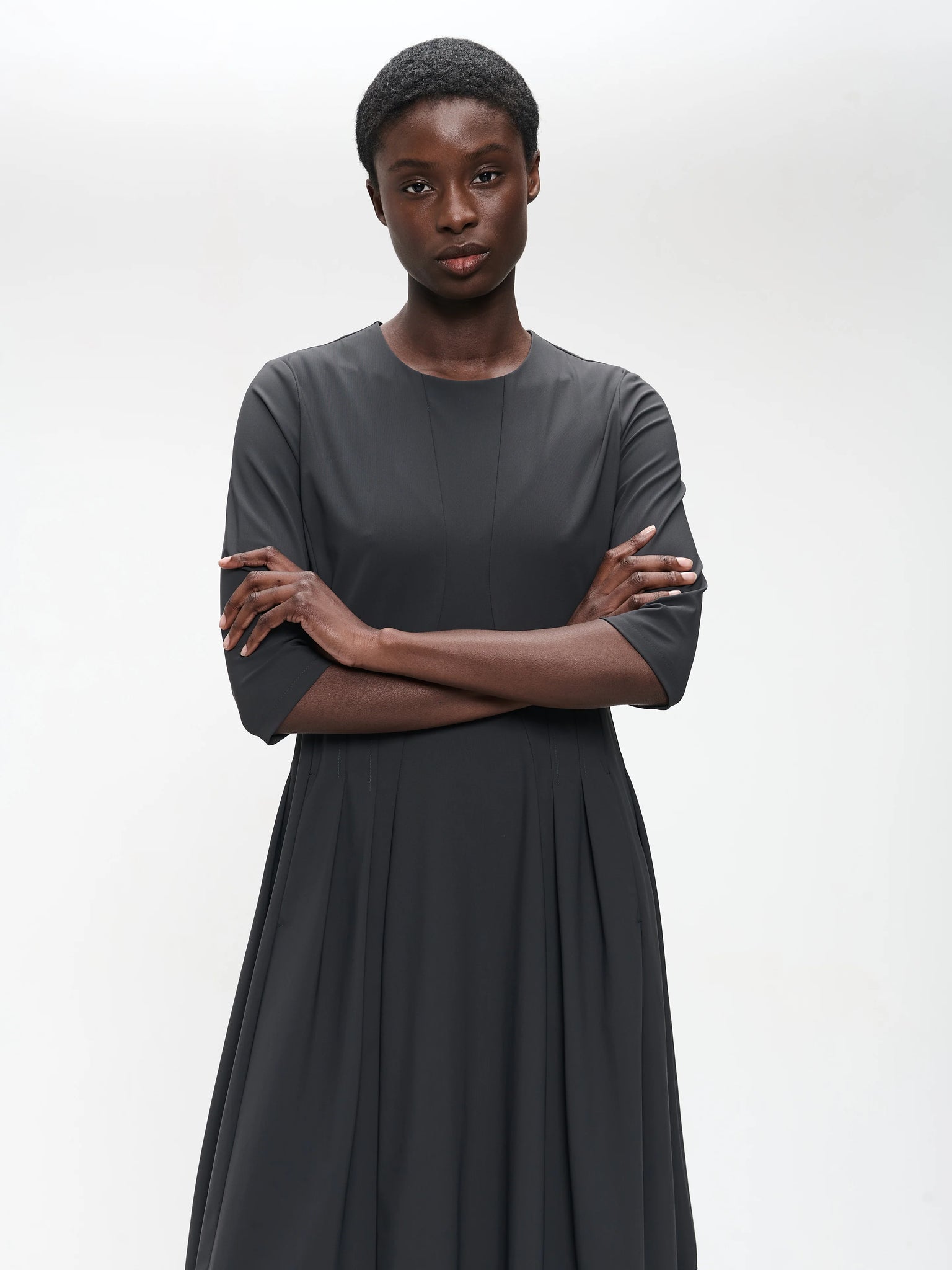 jane lushka heide technical jersey dress in grey