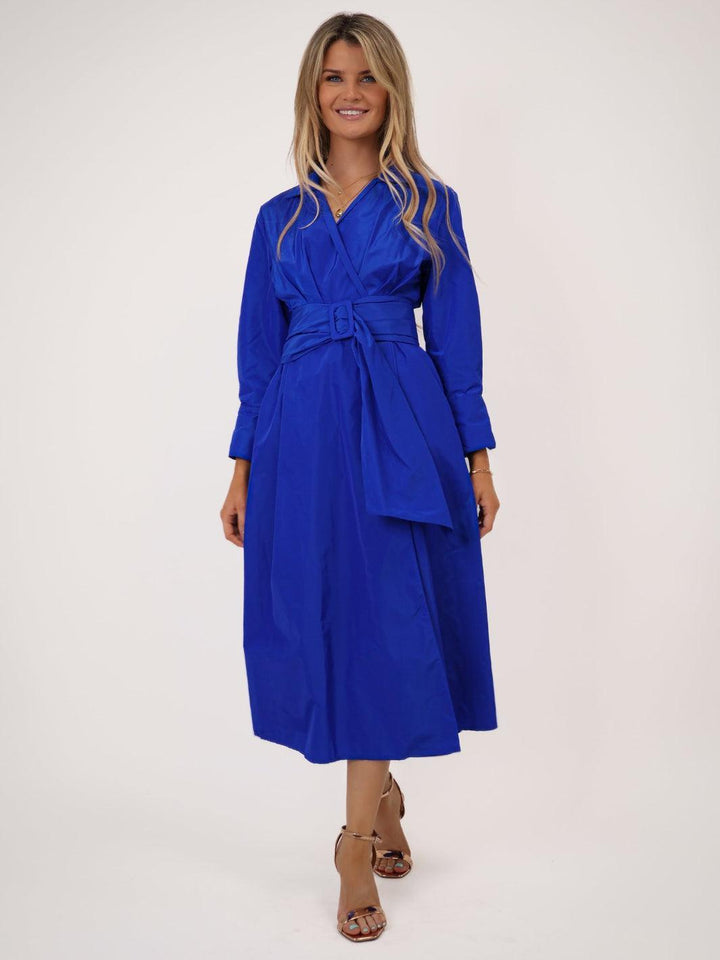 kate & pippa penelope taffeta dress in blue