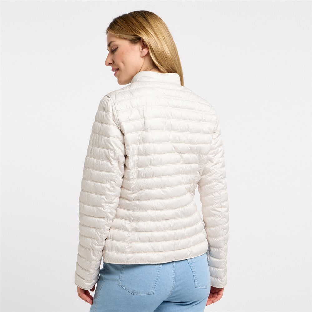 Barbara Lebek Reversible Printed Quilted Coat in beige