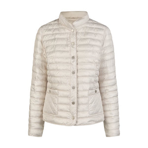 Barbara Lebek Reversible Printed Quilted Coat in beige