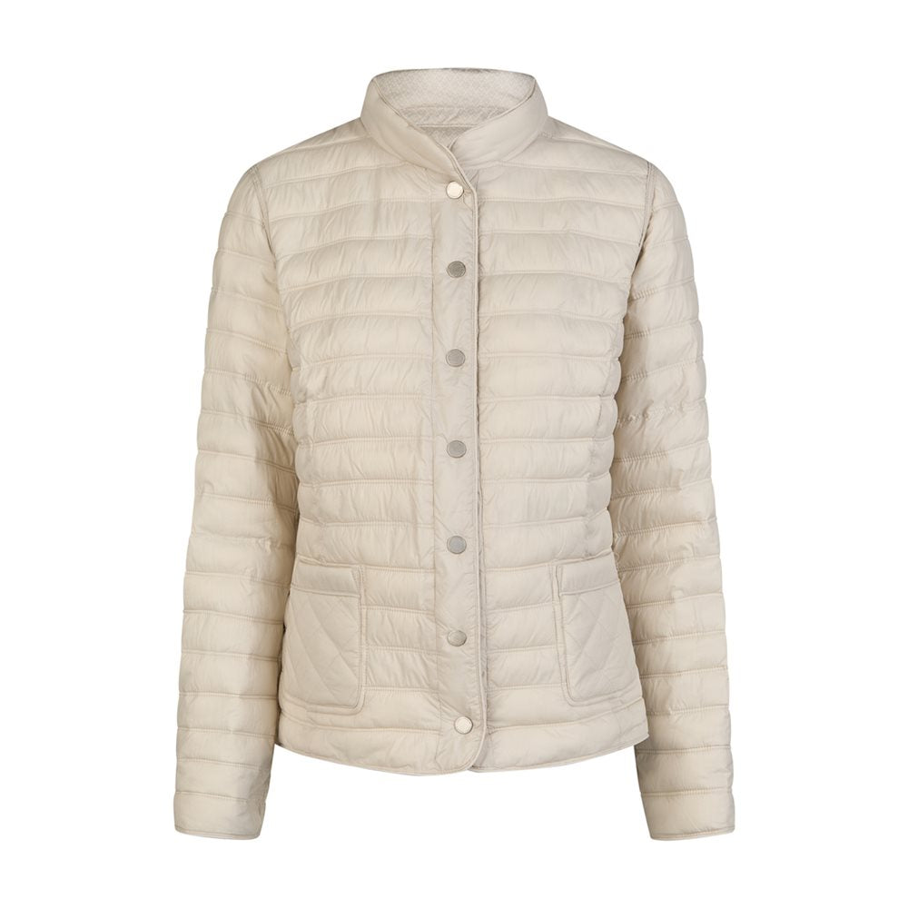 Barbara Lebek Reversible Printed Quilted Coat in beige